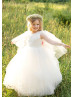 Ivory Beaded Tulle Luxury Flower Girl Dress